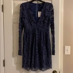 Liza Luxe Navy Blue Lace Dress